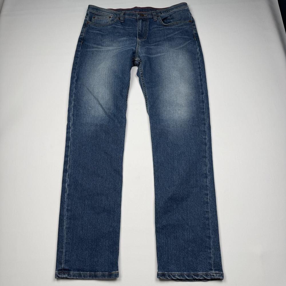 American Giant Jeans Mens 36x34 Blue Dakota Stretch Denim Straight Made In USA